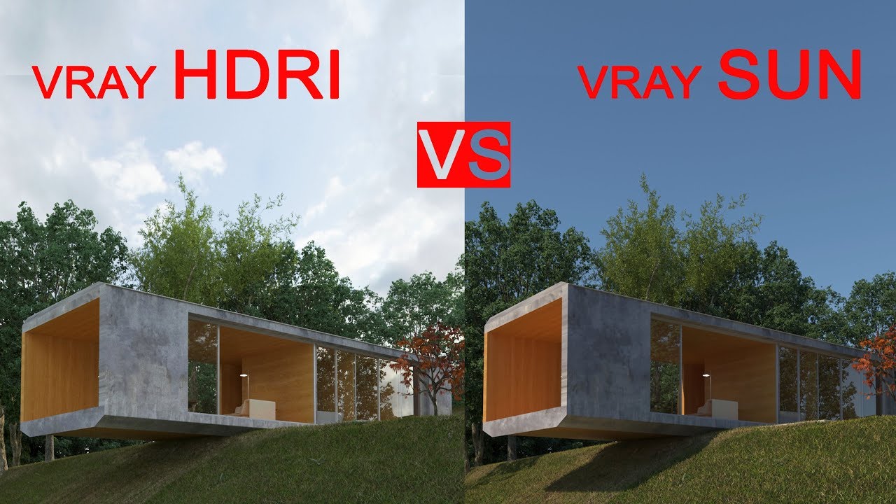 Vray Hdri Lighting VS Vray Sun Tutorial