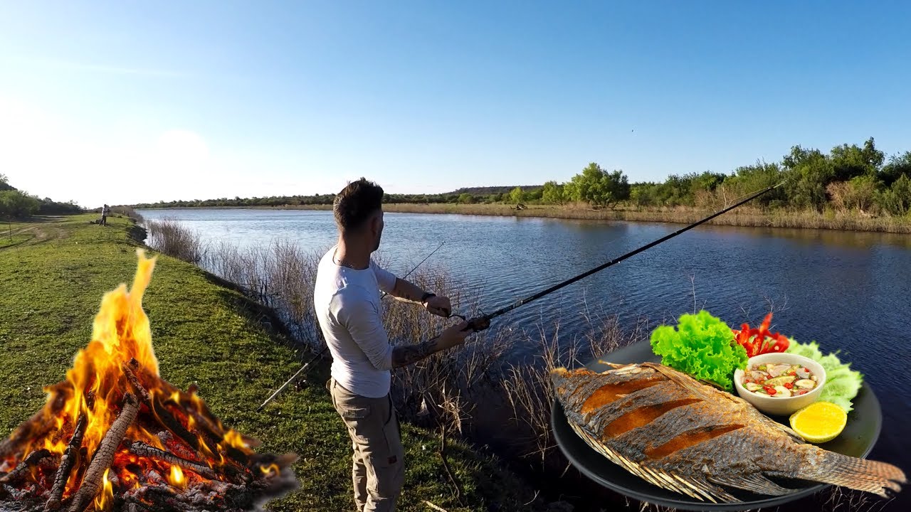 PESCA Y COCINA EN RÍO LLENO DE PECES, ME VUELVO LOCO, CATCH AND COOK