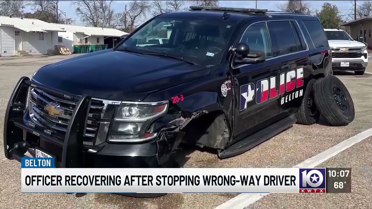 Belton police officer hailed a hero for getting in the way of wrong-way driver on I-35