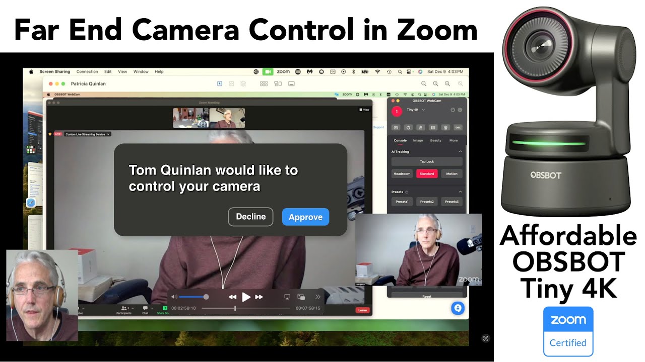 Will Zoom's "Far End Camera Control" work with an OBSBOT PTZ?