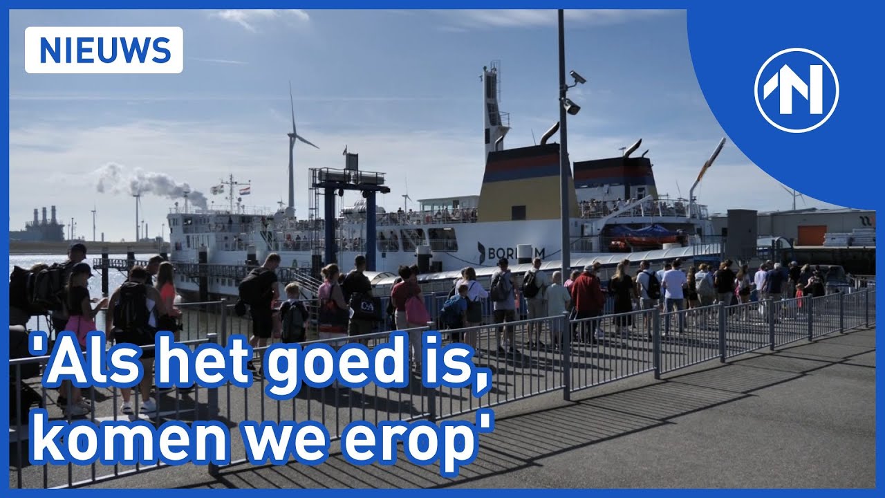 Drukte bij de boot van de Eemshaven naar Borkum | RTV Noord