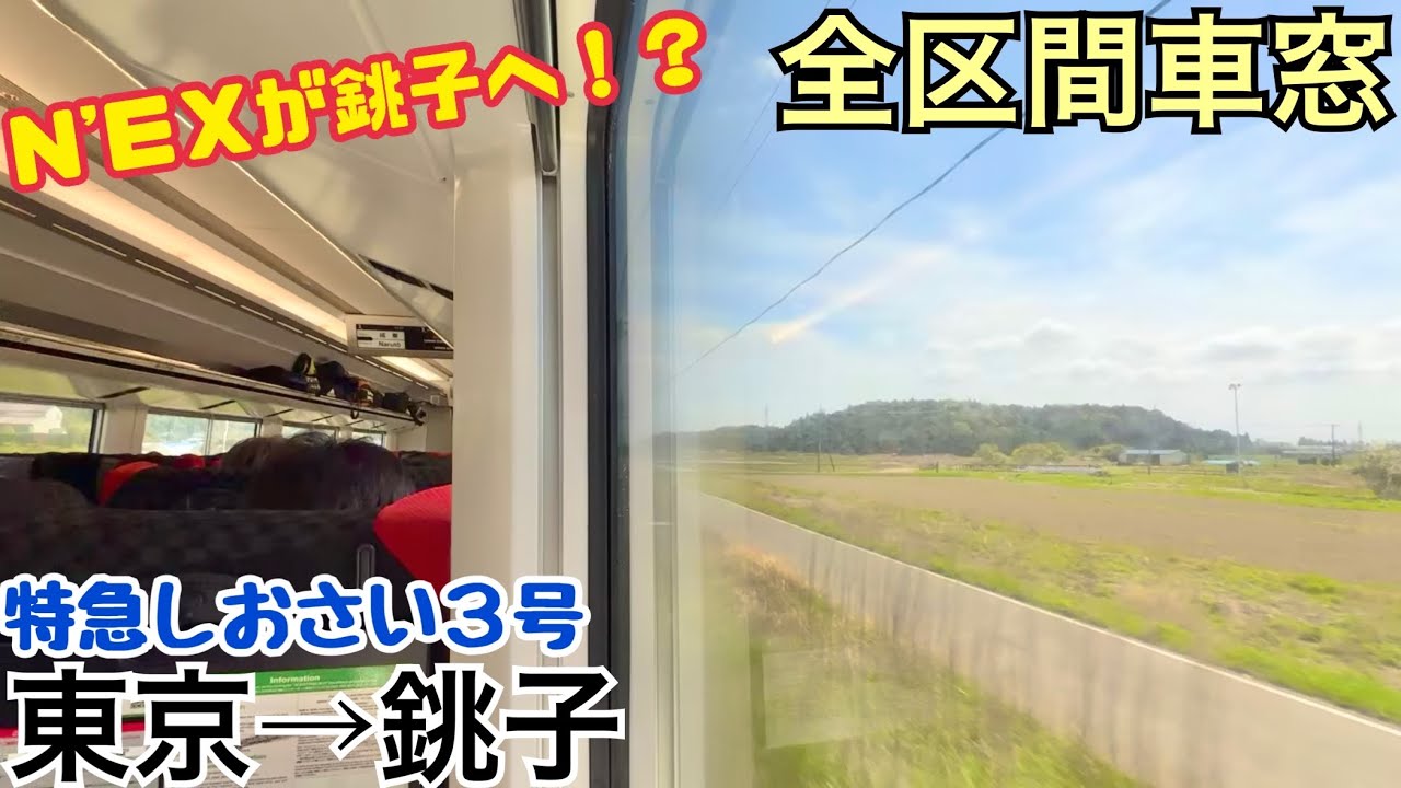 【全区間車窓】東京→銚子《特急しおさいE259系》
