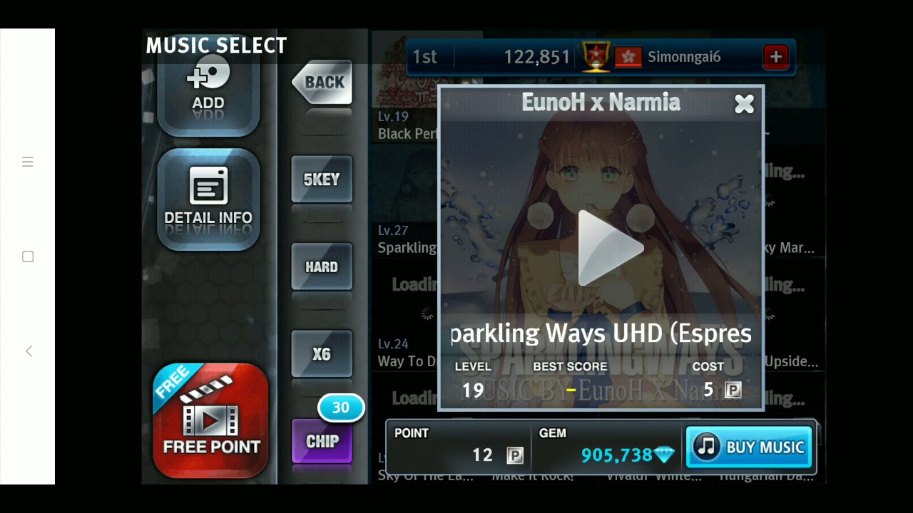 All o2jam u songs scores ranking list (All Mode, Hard difficulty only)