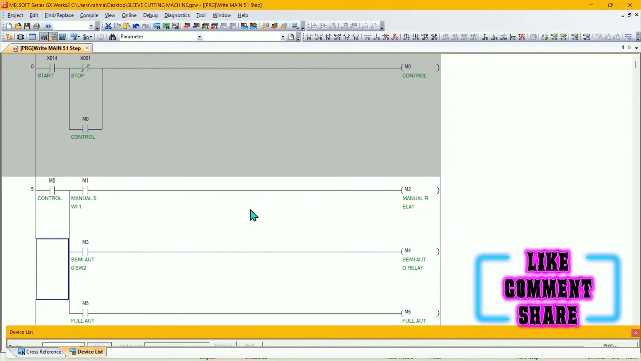 MITSUBISHI SERVO MOTOR  CONTROL [ SLEEVE CUTTING MACHINE PART-2 ] PROGRAMMING