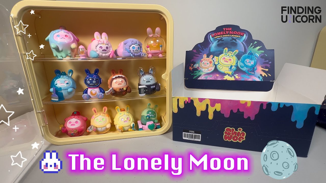 【FINDING UNICORN】SHINWOO The Lonely Moon 🌔 Space Bunny 🐰series 💚💙💜 - BLIND BOX FULL SET UNBOXING!!!