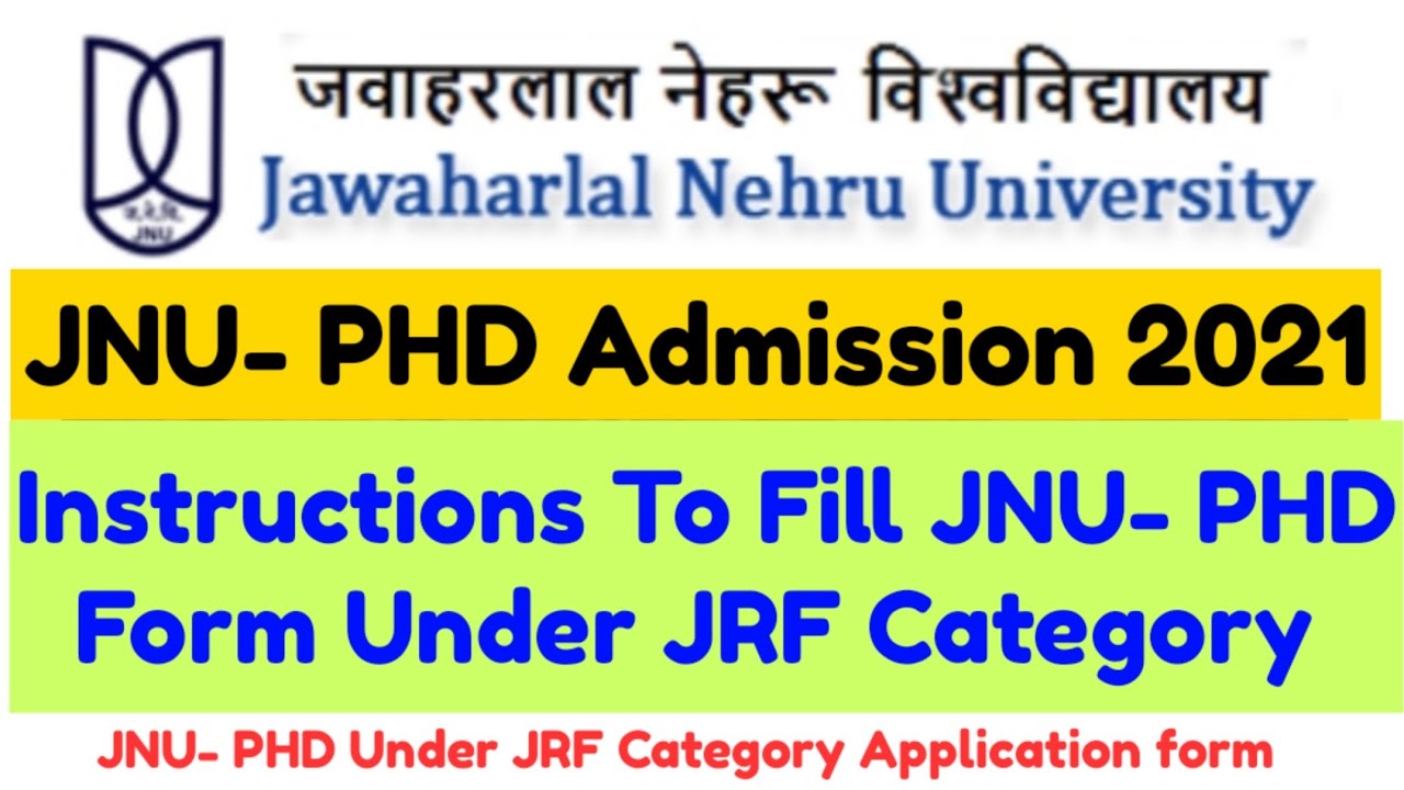 JNU phd admission 2021 | how to fill jnu phd jrf category application form 2021 | jnu phd