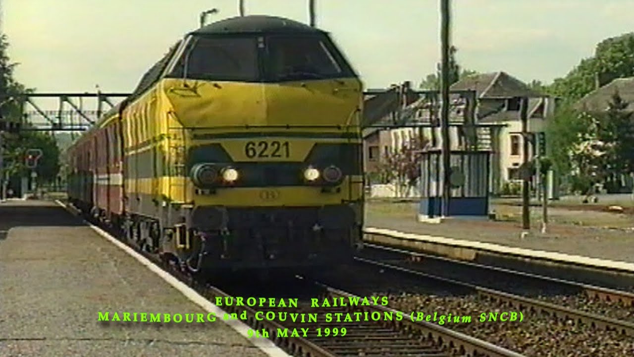 European Railways in the 1990s Mariembourg and Couvin Stations (Belgium SNCB) on 9th May 1999