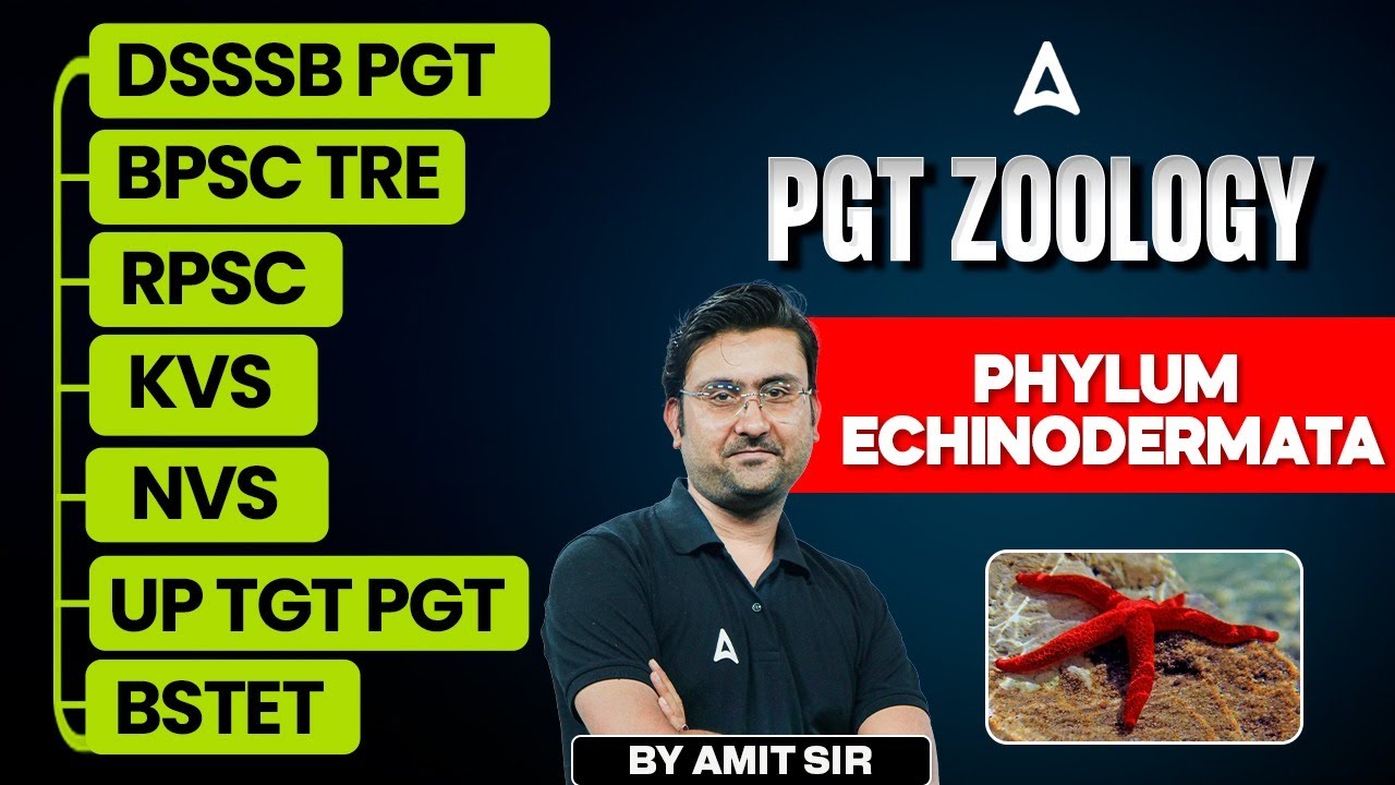 PGT Zoology For All TGT PGT Exams | Zoology - Phylum Echinodermata by Amit Sir
