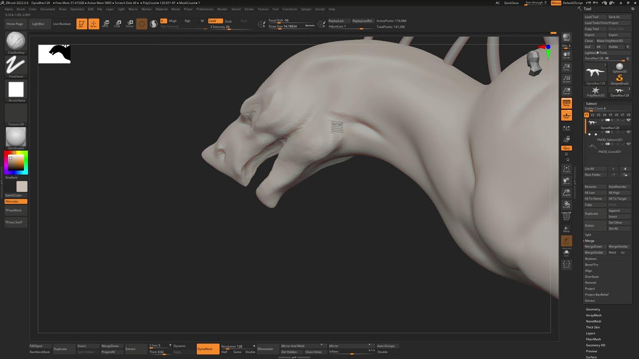 Zbrush Angry Sculpting - Creature Block