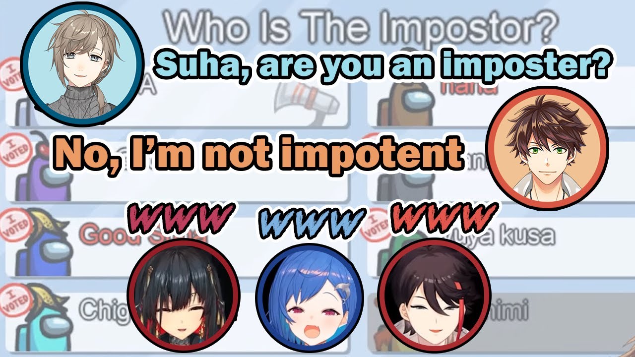 [Eng Sub] Suha says the wrong word during International Among Us Stream (Nijisanji)