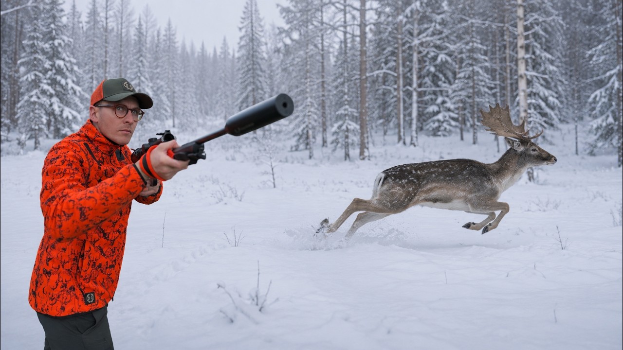 CHASSE AUX DAIMS EN BATTUE EN SUÈDE  : 3 BALLES / 3 DAIMS AU TABLEAU !  THE WEHUNT