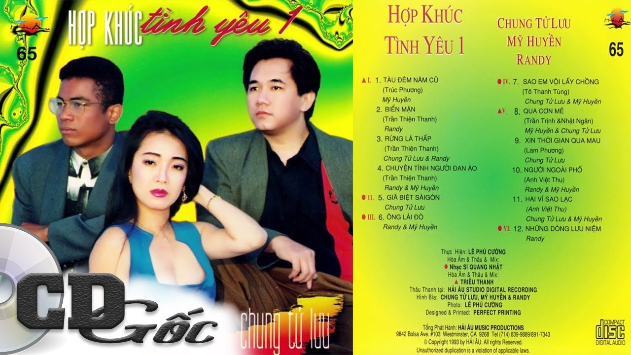CD HỢP KHÚC TÌNH YÊU 1 - Randy, Mỹ Huyền, Chung Tử Lưu - Nhạc Vàng Xưa Hay Nhất Thập niên 90 (HA65)
