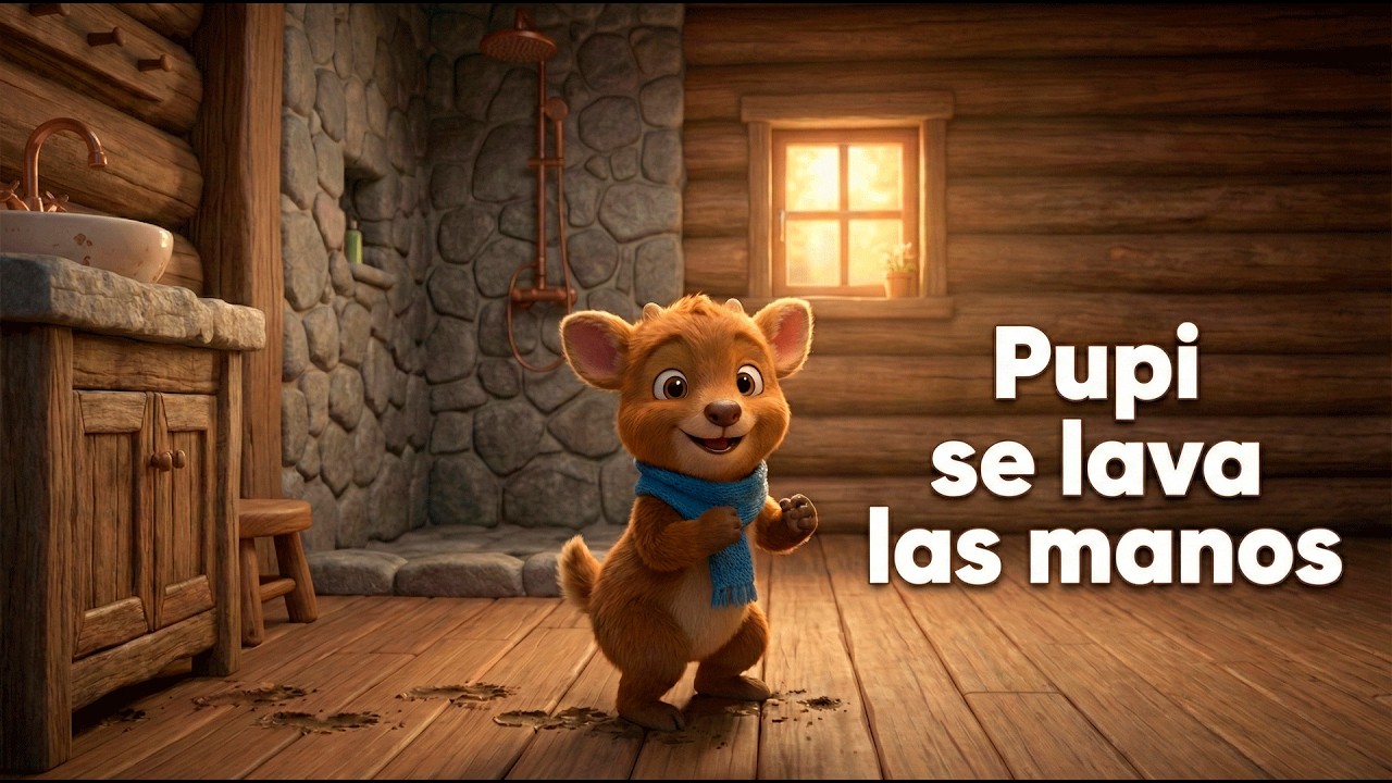 ¡Agua y jabón! Pupi se lava las manos