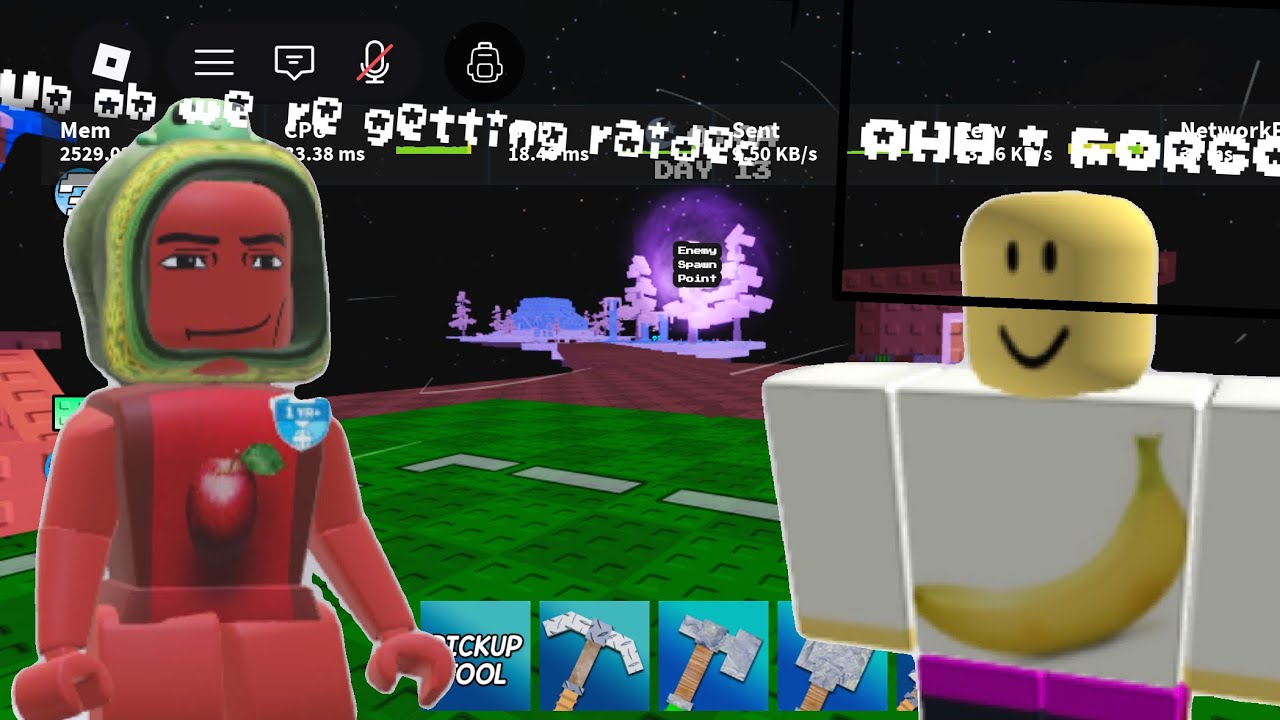 Playing one block with banana