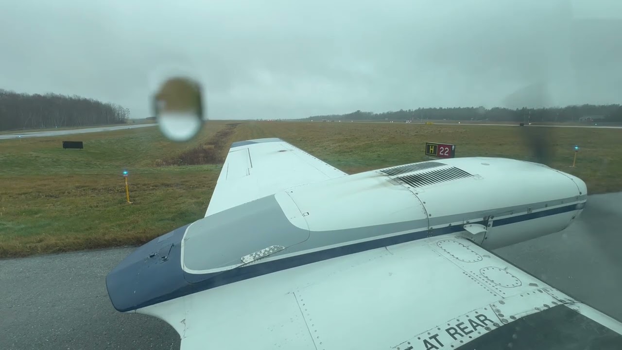 Cessna 402C Engine Start and Takeoff KBHB 120223
