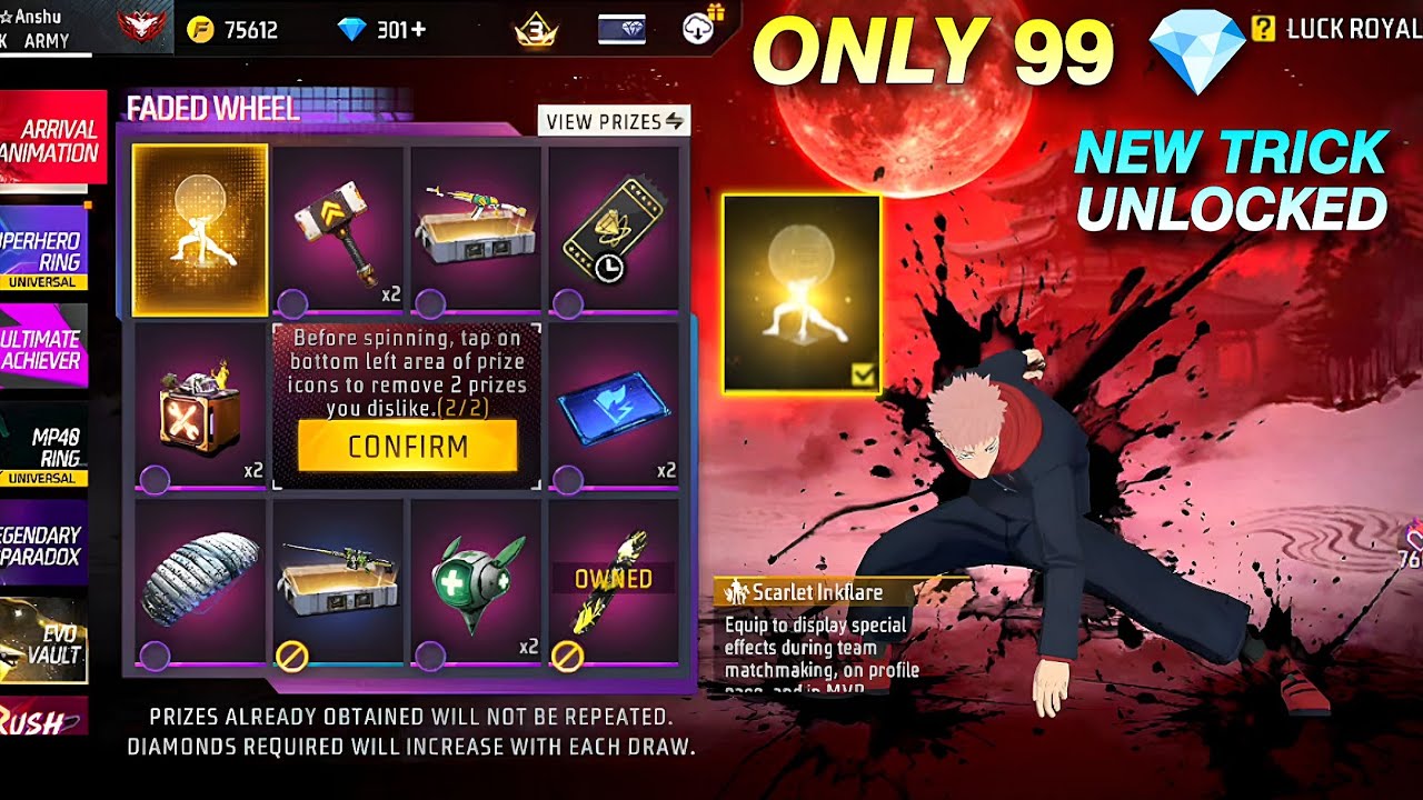 New Arrival Animation Spin Trick 🤯🥳 | New Faded Wheel Event Spin Trick | free fire new event 