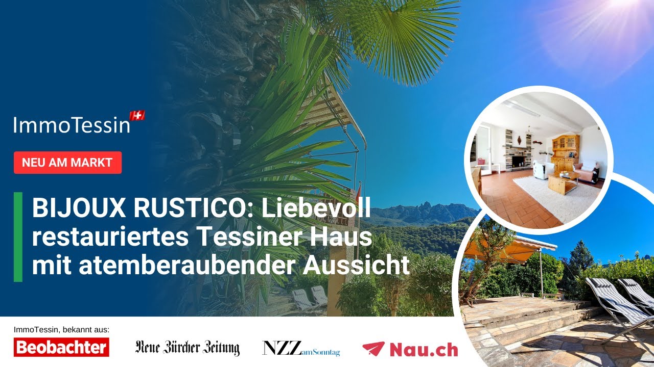 BIJOUX RUSTICO: Liebevoll restauriertes Tessiner Haus mit atemberaubender Aussicht auf das Tal