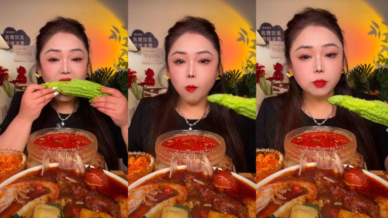 ASMR MUKBANG BITTER MELON & SPICY SEAFOOD BOIL STIMULATING EATING SOUNDS