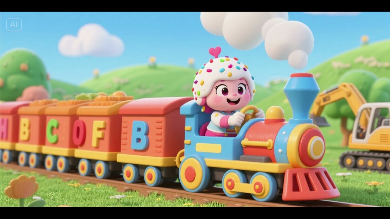 Sprinkles Drives the Alphabet Train and Loader | ABC Learning Song for Kids | Nursery Rhymes