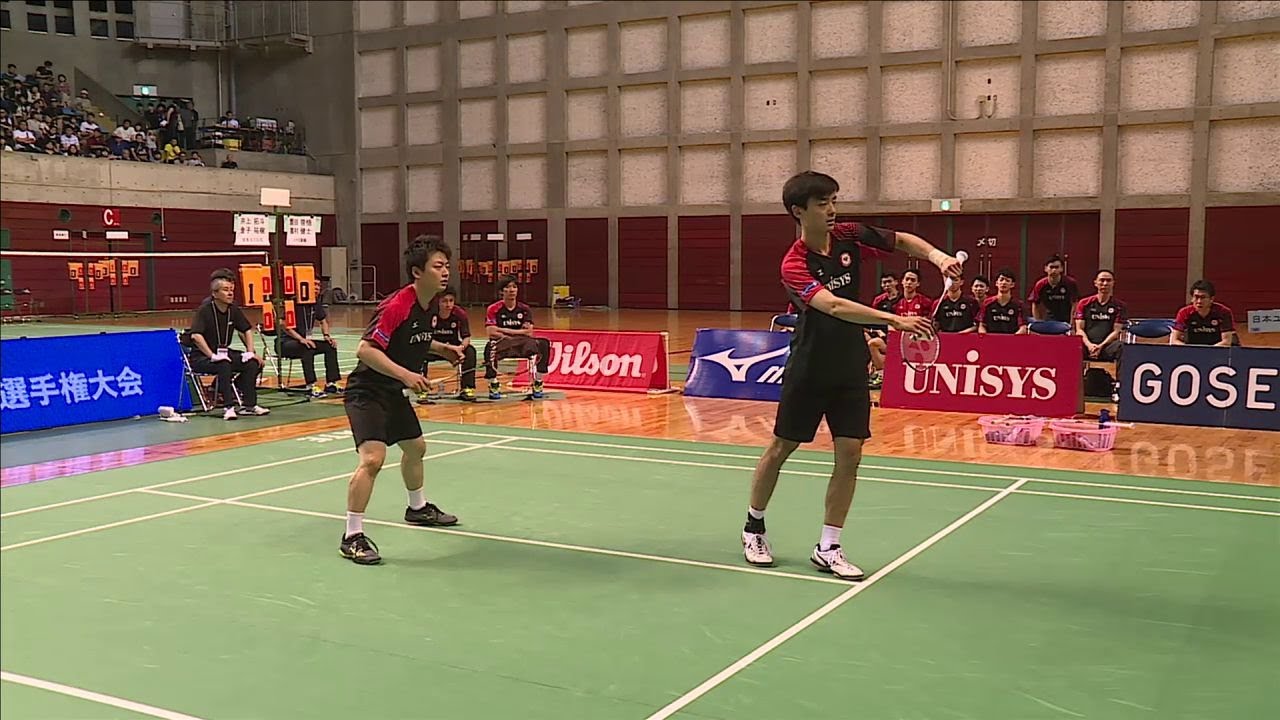 D1 園田／嘉村(トナミ運輸) vs 井上／金子(日本ユニシス) 決勝 全日本実業団2017