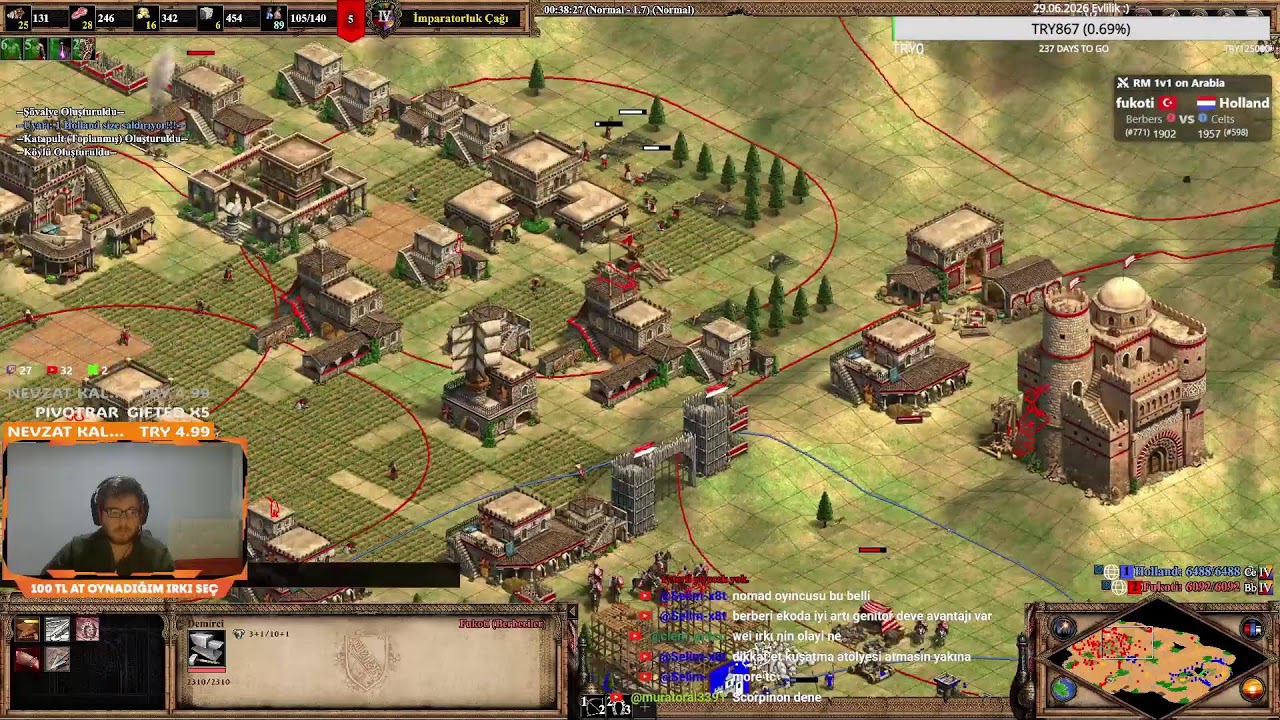 Age Of Empires 2 / Gel 1 2 el eycof izler gidersin :) +1900 elo