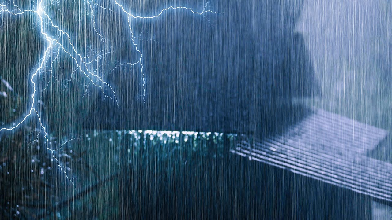 Duérmete en 3 Minutos 😴 Lluvia Torrencial y Truenos para Sueño Profundo Toda la Noche