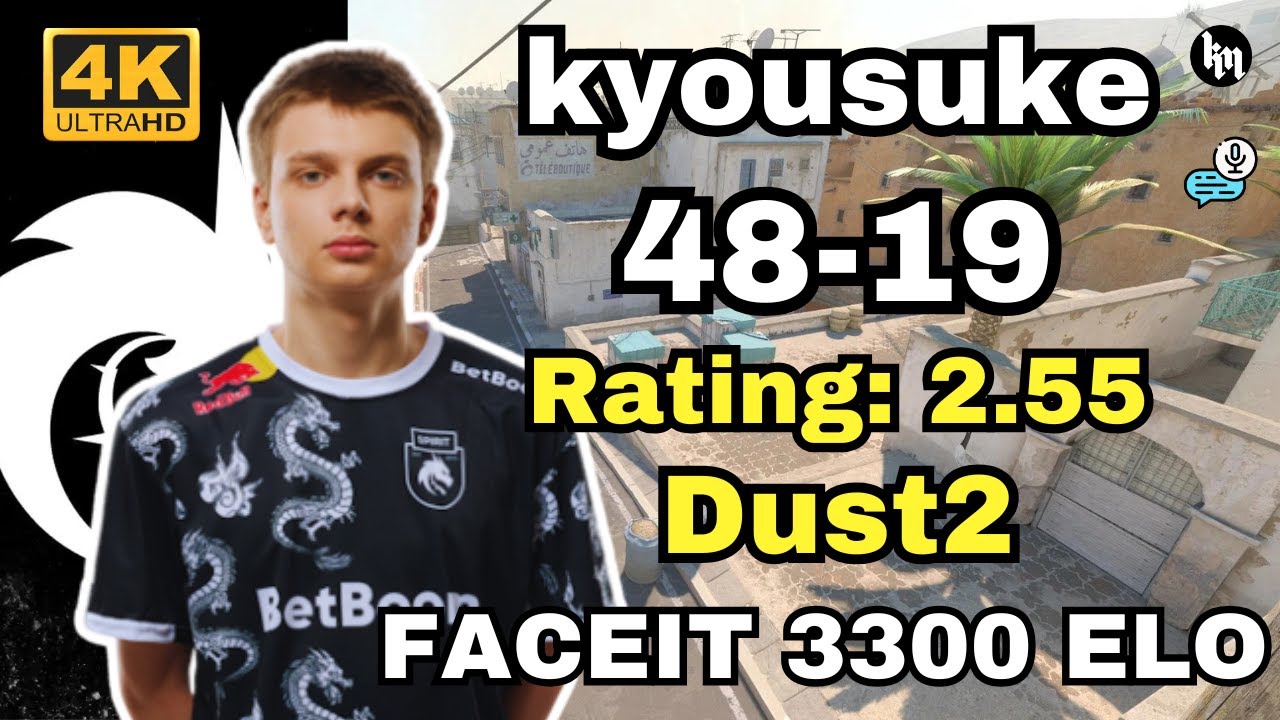 kyousuke (48-19) SoloQ VOICE COMMS (Dust2) | FACEIT avg 3300 ELO | May 3, 2025 | CS2 POV/DEMO