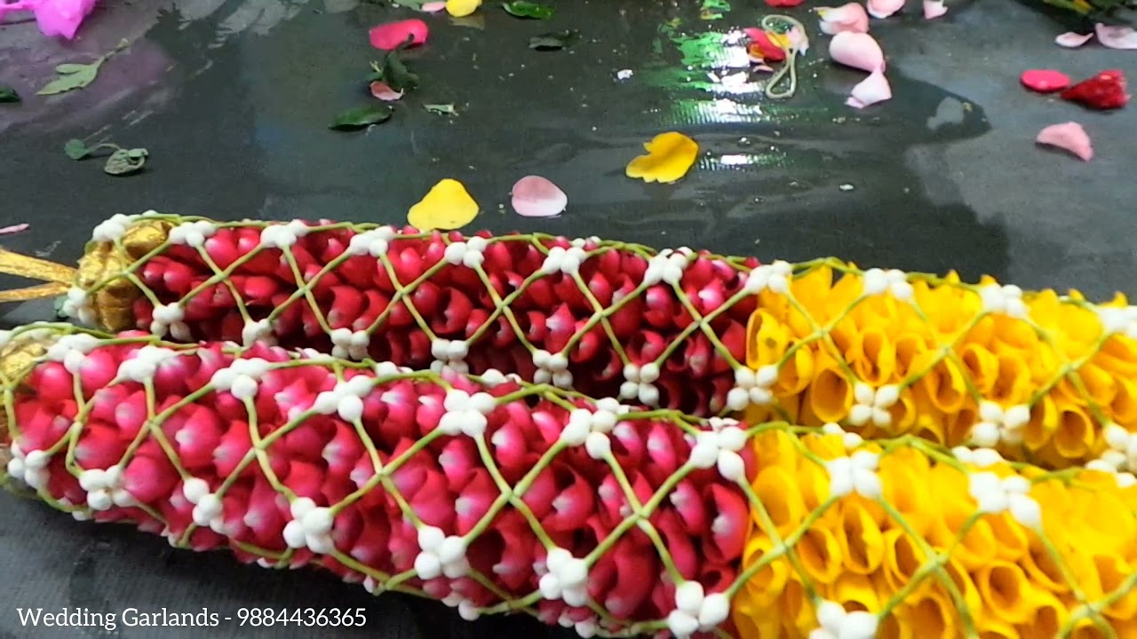 How to make Rose Petal Garlands - Netted Garland Making - 9884436365