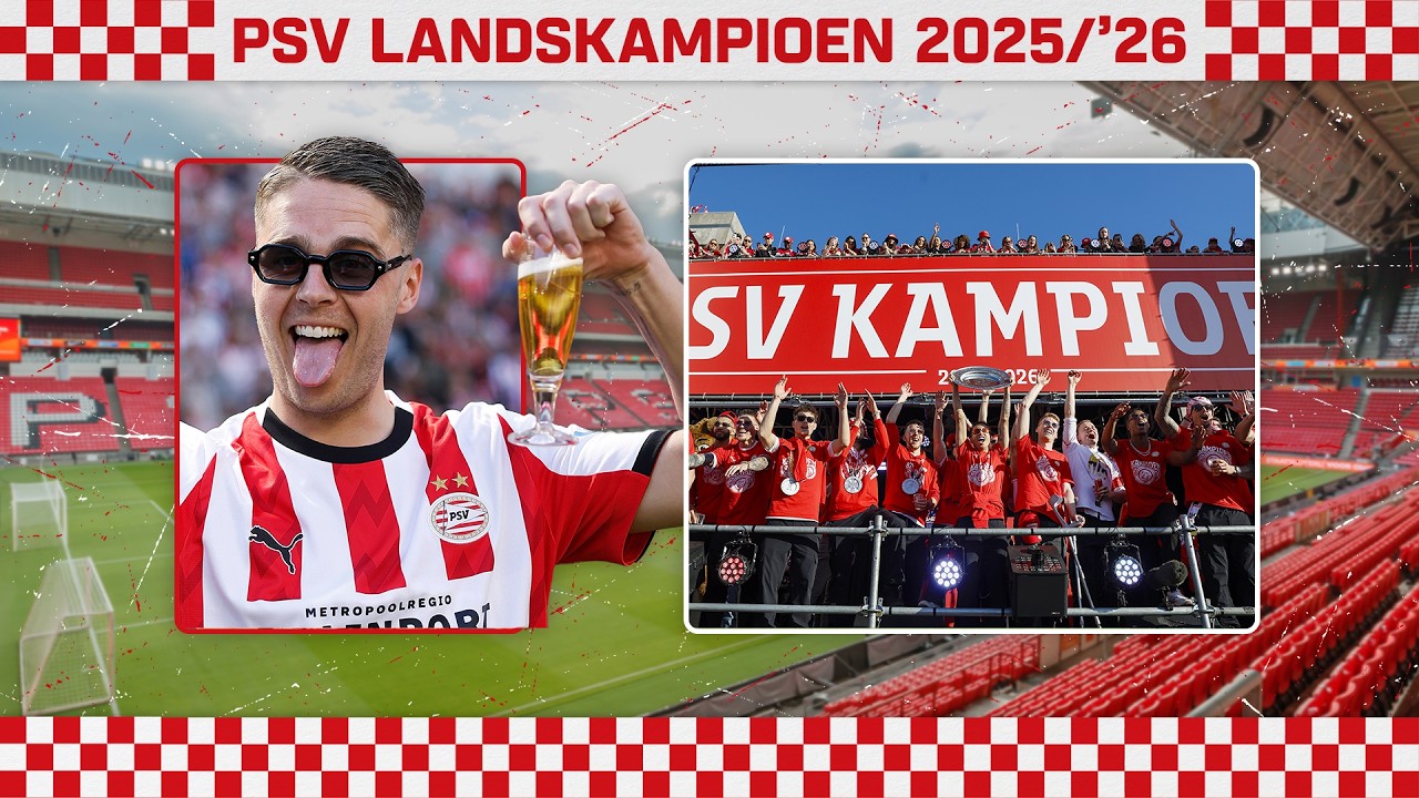 De HOOGTEPUNTEN: PSV VIERT KAMPIOENSCHAP met de FANS en op de PLATTE KAR 🍺🪩🔥 | Huldiging PSV