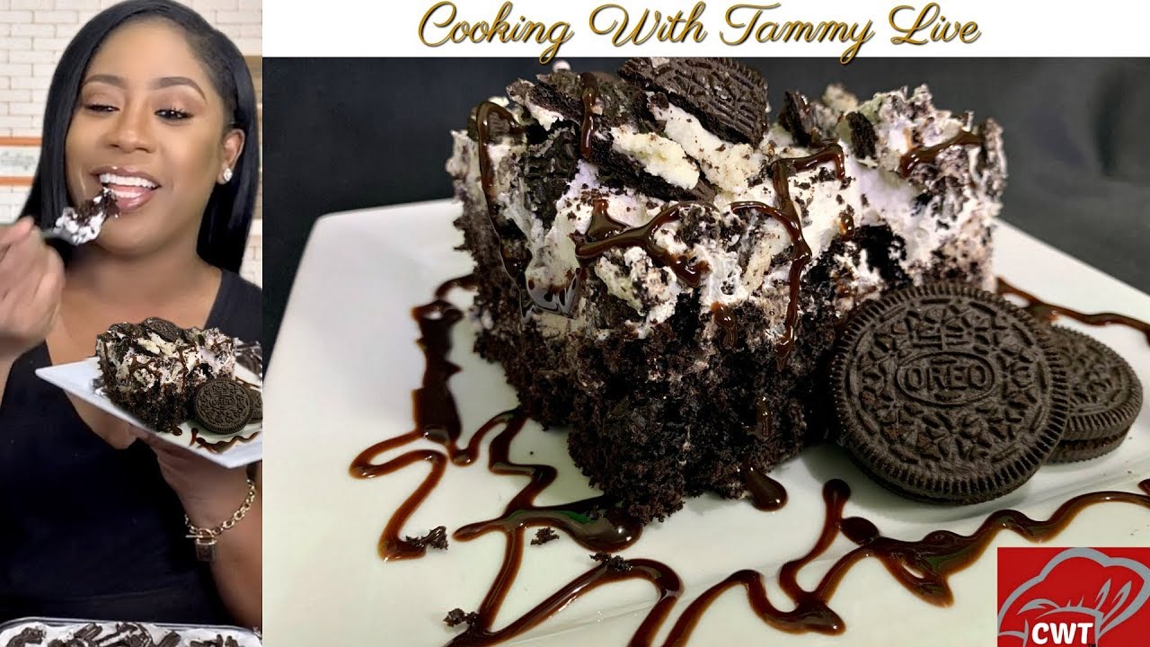How To Make Oreo Poke Cake Recipe - Chocolate Fudge Oreo Poke Cake