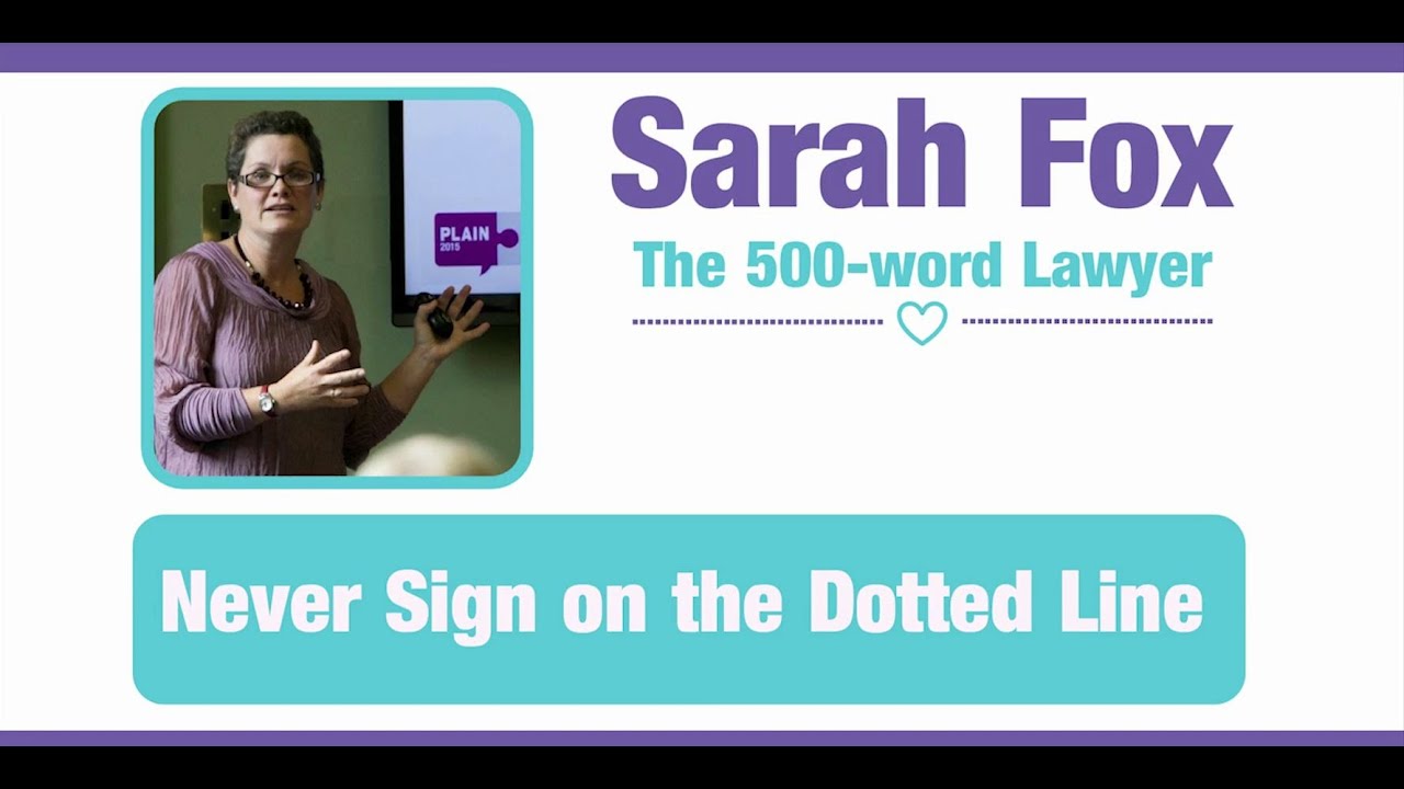 Never Sign on the Dotted Line (Sarah Fox)