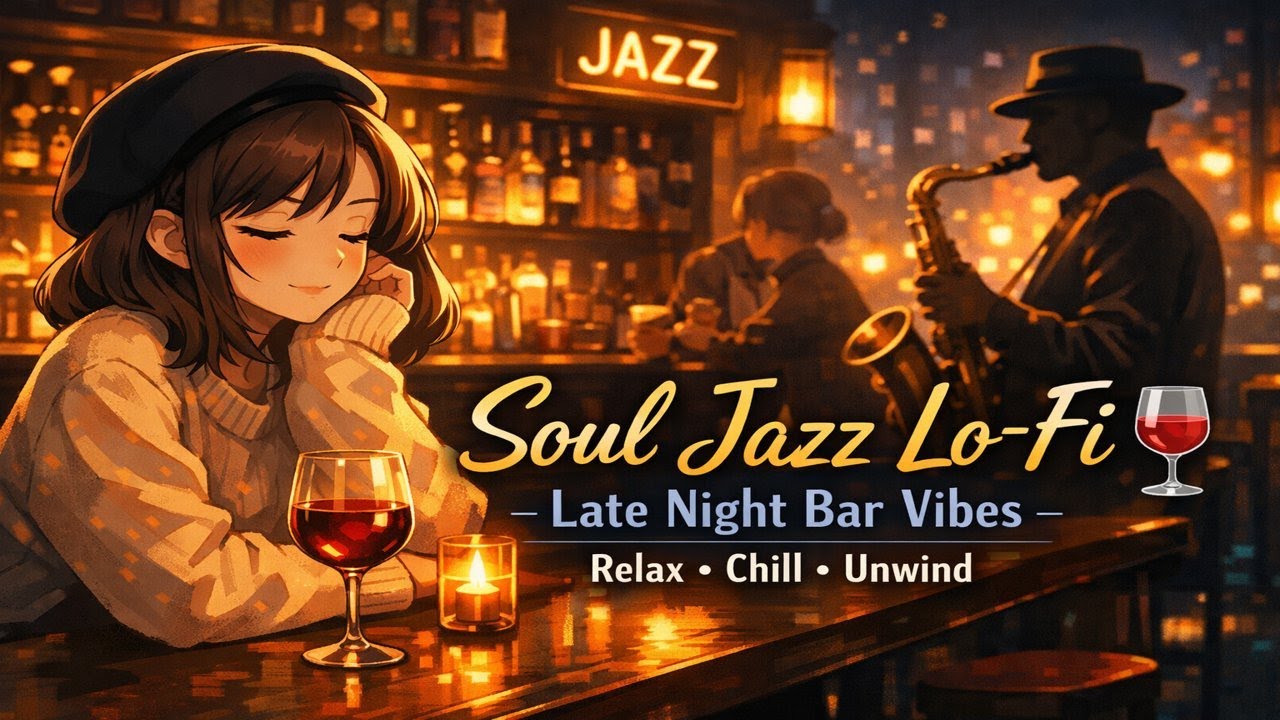 Soul Jazz Lo-Fi 🍷 Late Night Bar Vibes / Relax, Chill, Unwind