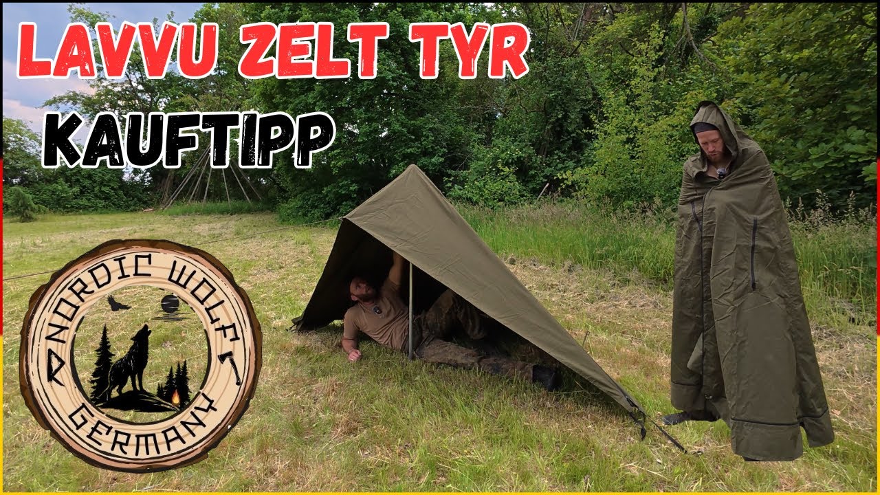 Lavvu Zelt Tyr in Canvas Olivgrün. Nordic Wolf, Qualitativ und extrem hochwertig verarbeitet.