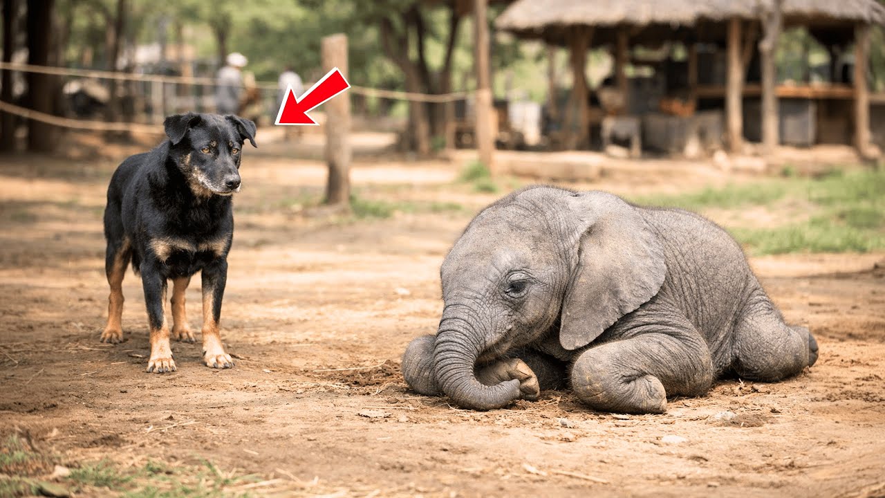 Blind Baby Elephant Was About To Give Up On Life, Then This Dog Did Something NO ONE Expected
