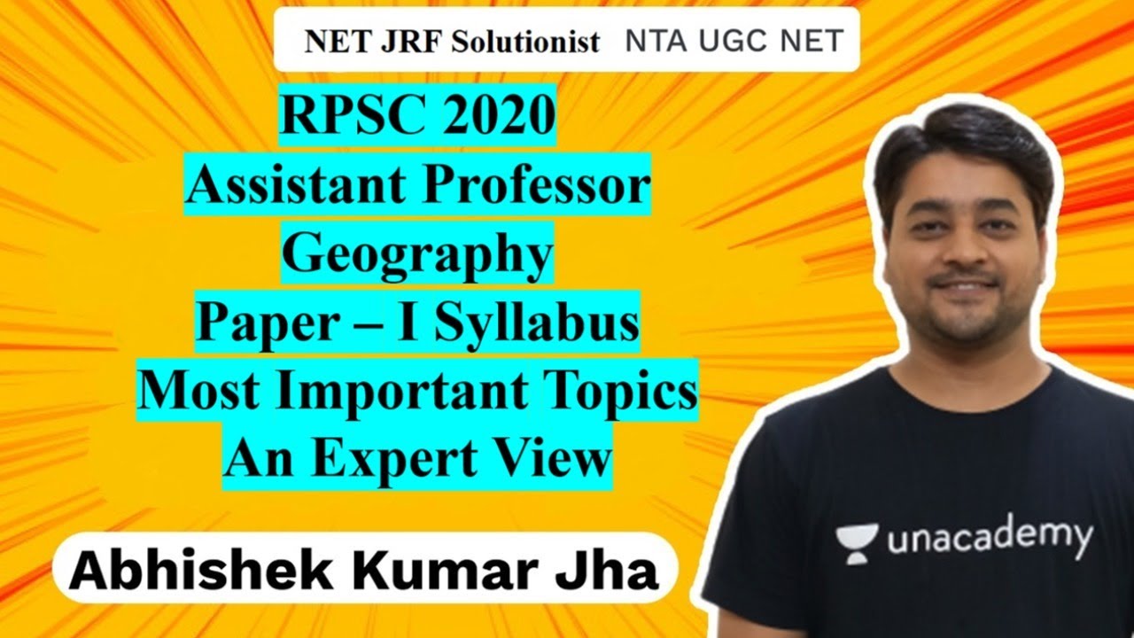 RPSC Syllabus - 2020 | Assistant Professor | Most Important Topics | An Expert View