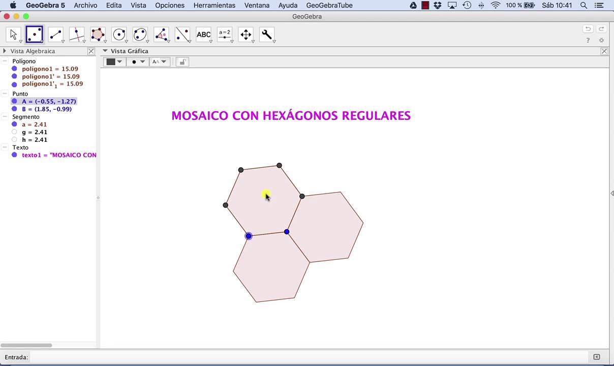 GEOGEBRA.MOSAICO CON HEXÁGONOS REGULARES