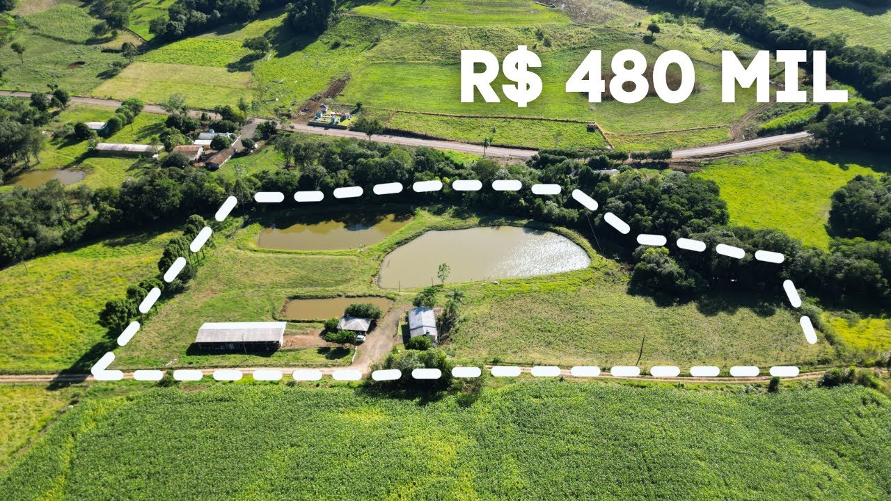(VENDIDO) CHÁCARA À VENDA EM TIGRINHOS SC - CASA AÇUDES DE PEIXES E GALPÃO 