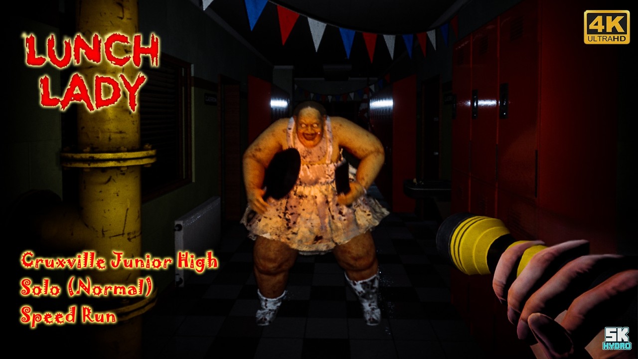 LUNCH LADY - 100% NO HITS Speedrun (Cruxville Jr High - Solo Normal) [No Commentary]