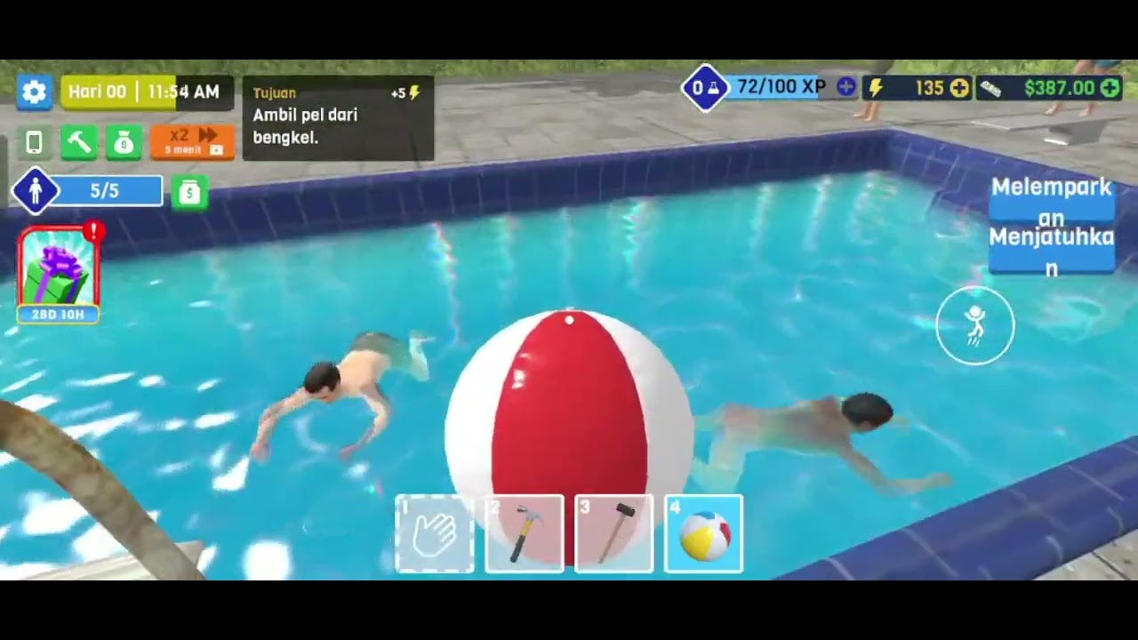Nyobain game Waterpark Simulator #Shorts #Abdur #MainGame #WaterparkSimulator #GameAnak