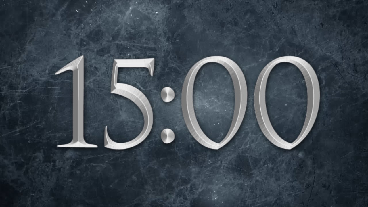15 Min Countdown | Majestic Silver and Blue Fantasy Timer with Style