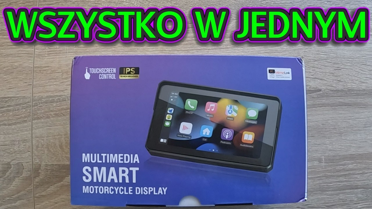 MOTOCYKLOWA STACJA MULTIMEDIALNA GPS - Android Auto, CarPlay -Nawigacja, rejestrator wideo w jednym.
