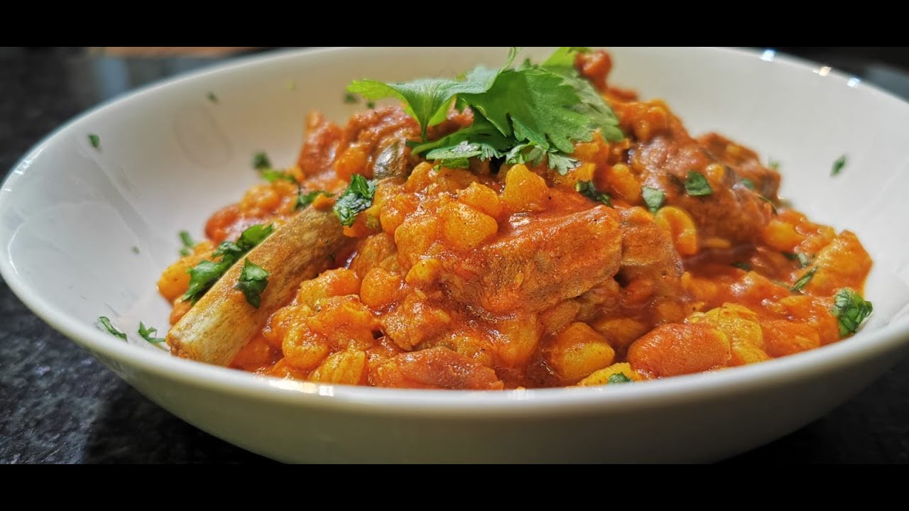 Mutton, samp and beans curry