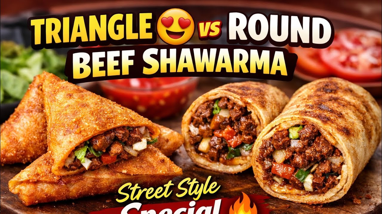 Triangle & Round Shawarma| Bade Ke Gosht Ka Special ShawarmaStreet Style Beef Shawarma|Unique Shapes