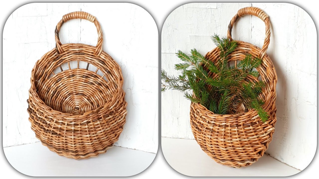Доорбаскет из газетных трубочек! Doorbasket from paper tubes!