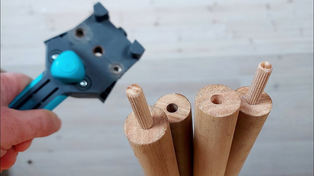 Hack for Drilling Holes for Wooden Dowels in the Ends of Wood Rods