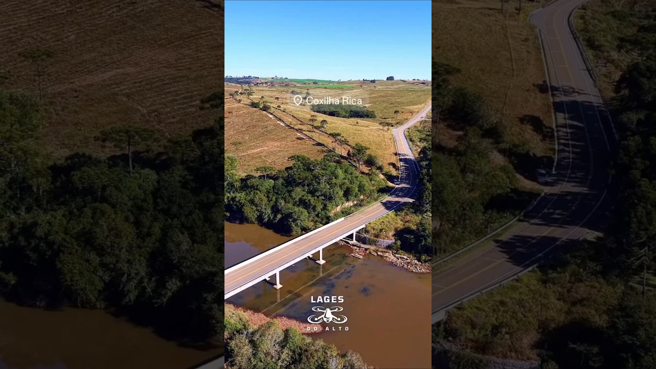 Lages-SC Ponte sobre o Rio Pelotinhas SC-390 no Planalto Catarinense 