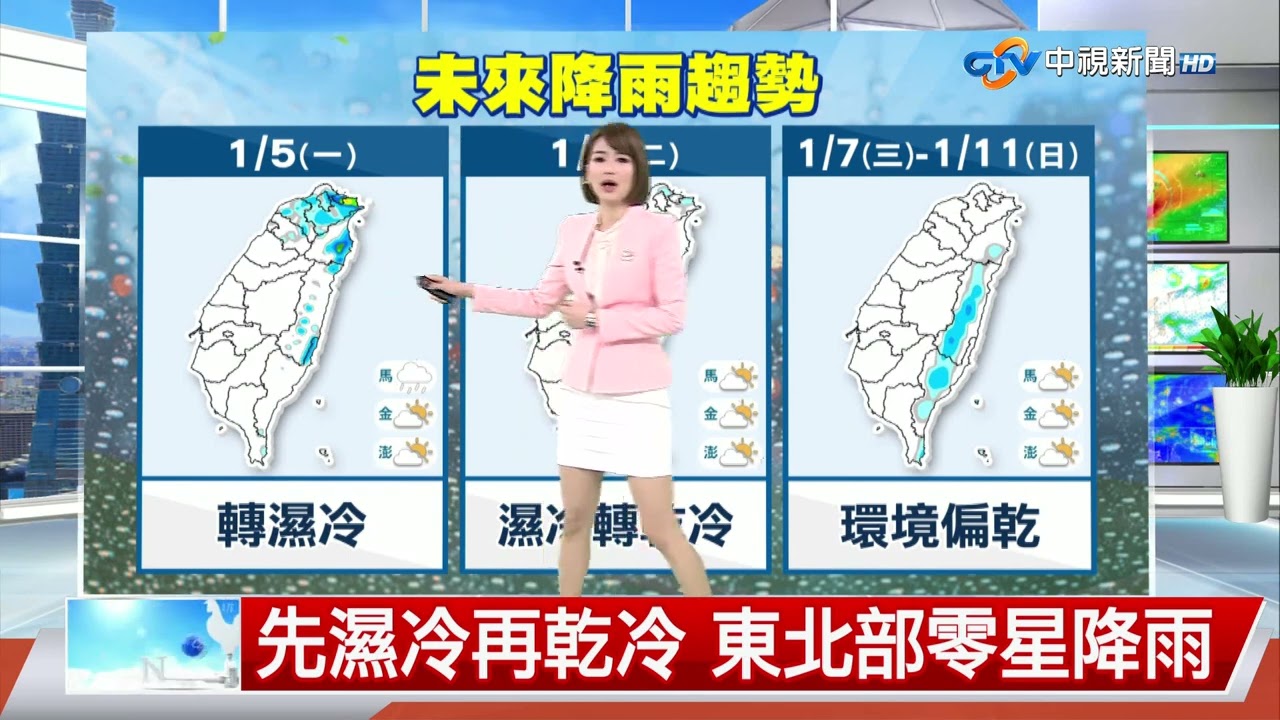 【雅方氣象報報】強烈冷氣團週一南下 全台急凍變天│中視晚間氣象 20260104
