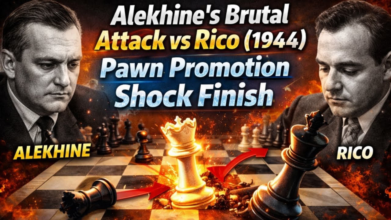 Alekhine’s Brutal Attack vs Rico (1944) | Pawn Promotion Shock Finish