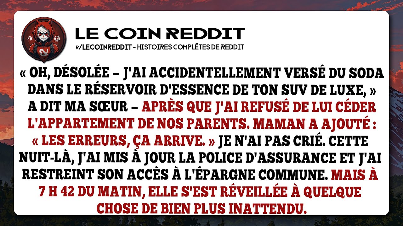 Elle ruine mon SUV. Ce qu'elle a découvert au réveil l'a choquée.