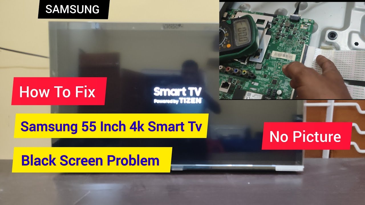 How To Fix Samsung Tv Black Screen || Samsung 55